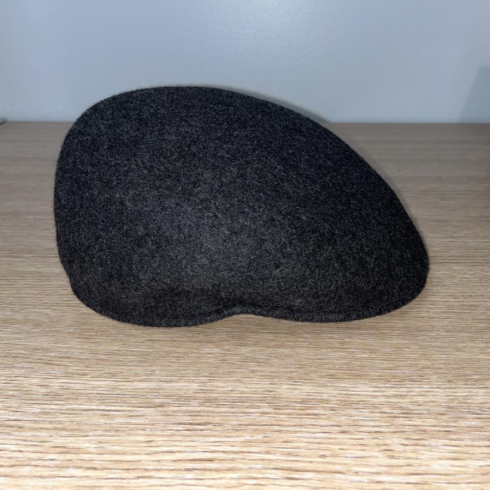 Scala Cuffley Cap Newsboy Hat Black Gray 100% Wool Hat Medium Four Seasons Felt